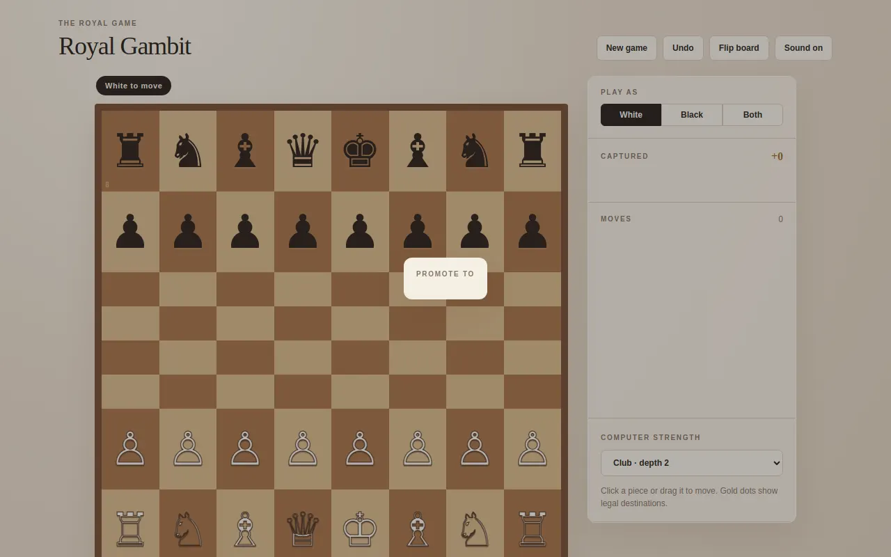 Initial view of Chess