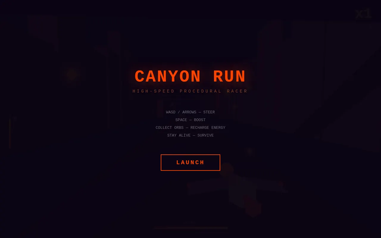 Initial view of Canyon Run