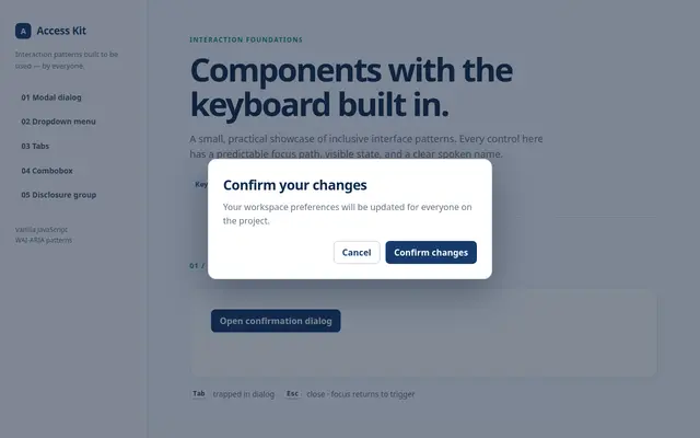 Accessible Components screenshot