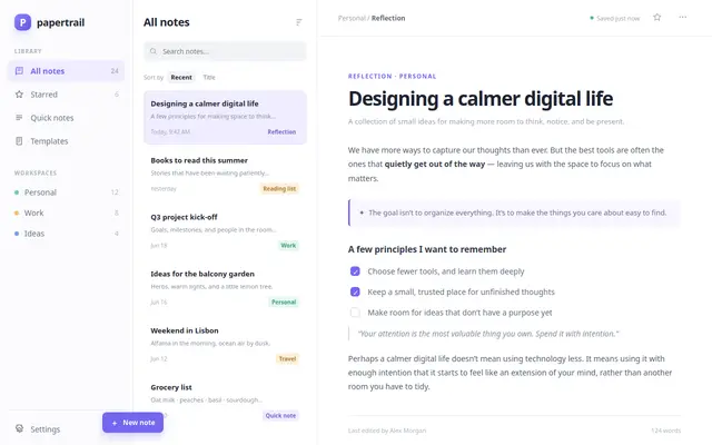 Notes screenshot