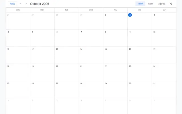 Calendar screenshot
