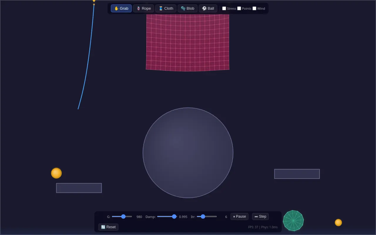 Initial view of Physics Playground