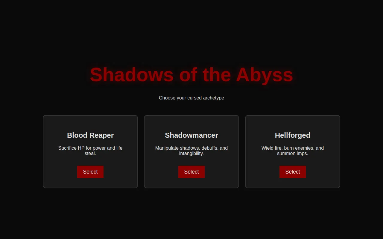 Initial view of Shadows