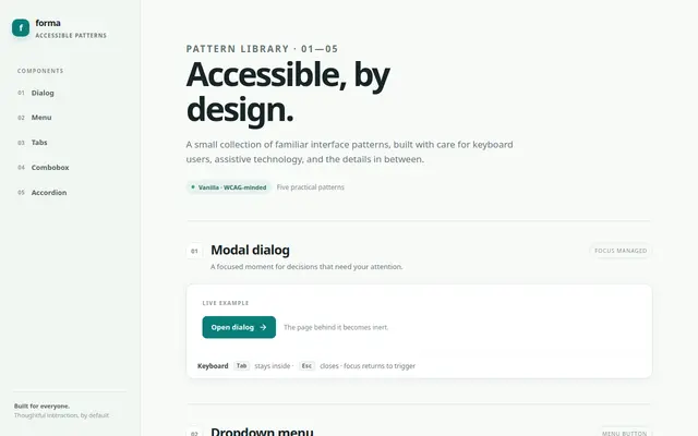 Accessible Components screenshot