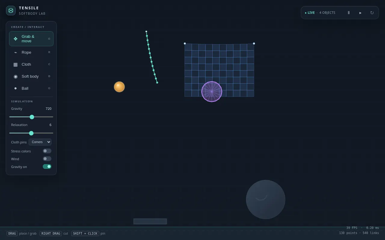 Initial view of Physics Playground