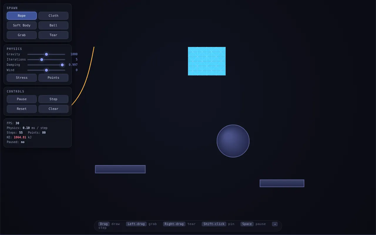 Initial view of Physics Playground