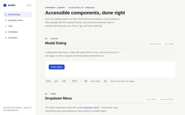 Accessible Components screenshot