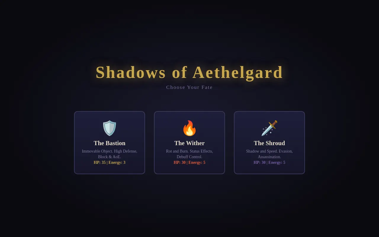 Initial view of Deckbuilder