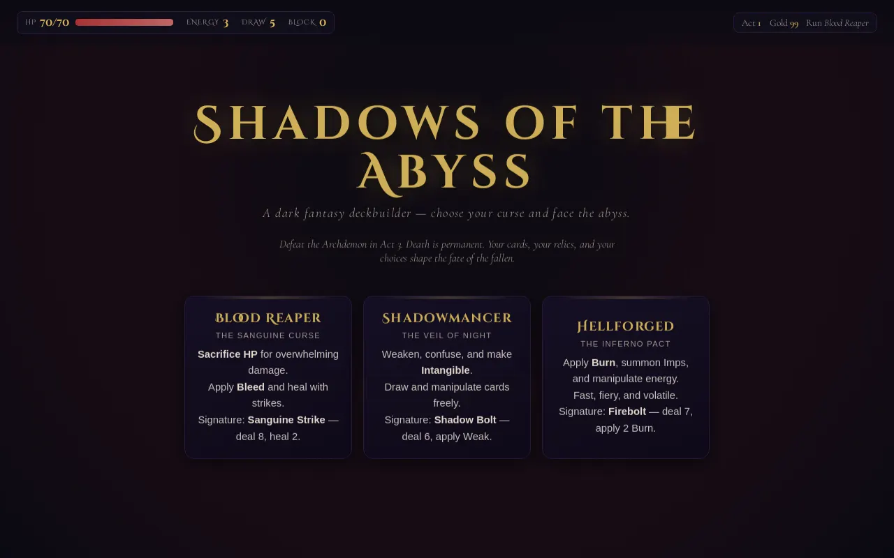 Initial view of Shadows