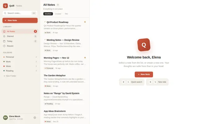 Notes screenshot