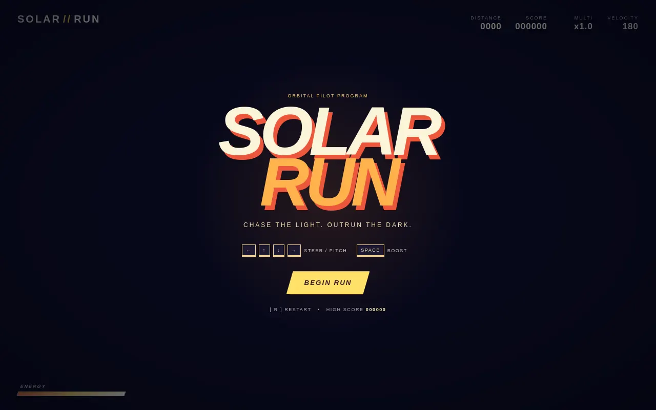 Initial view of Race the Sun