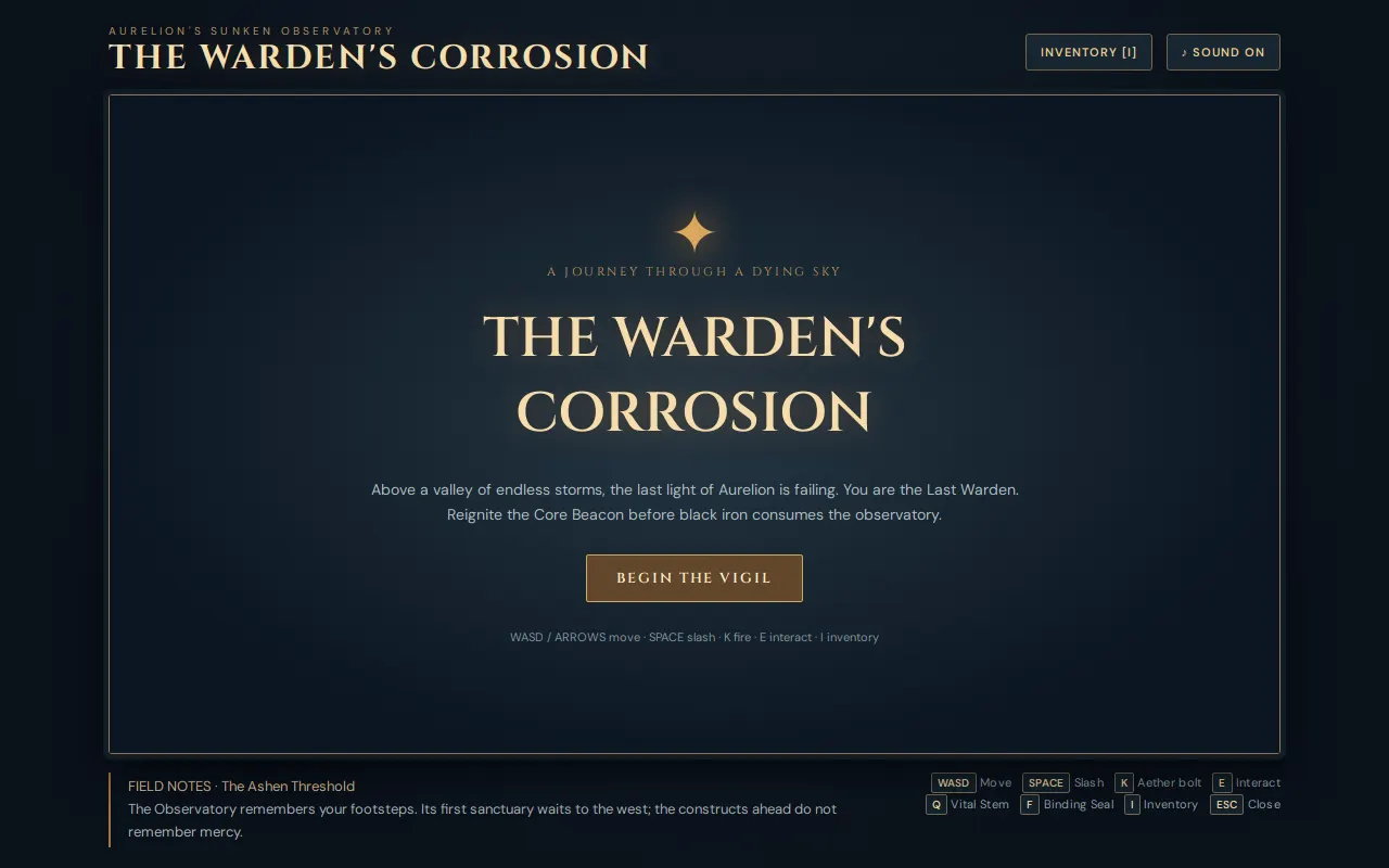Initial view of Warden