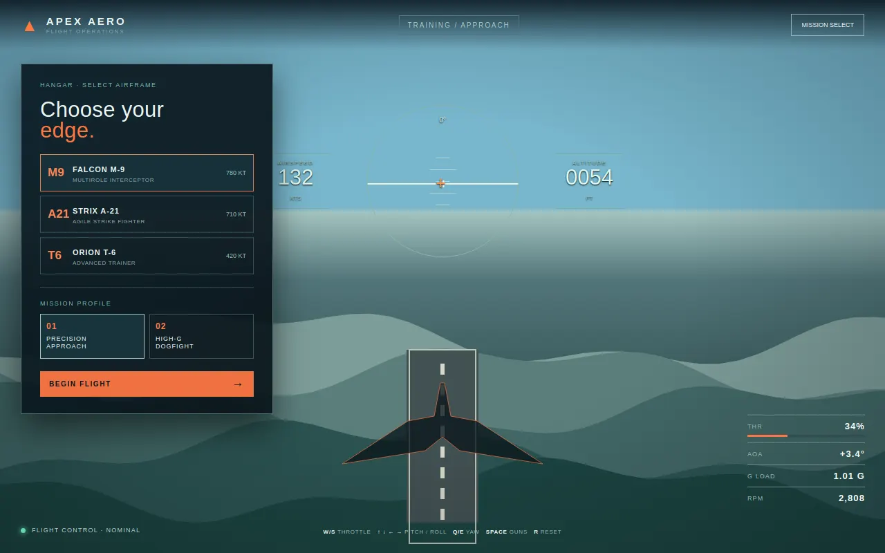 Initial view of Flight Simulator