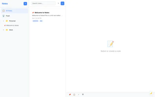 Notes screenshot