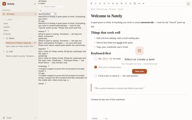 Notes screenshot