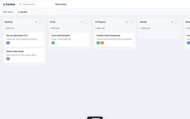Kanban screenshot