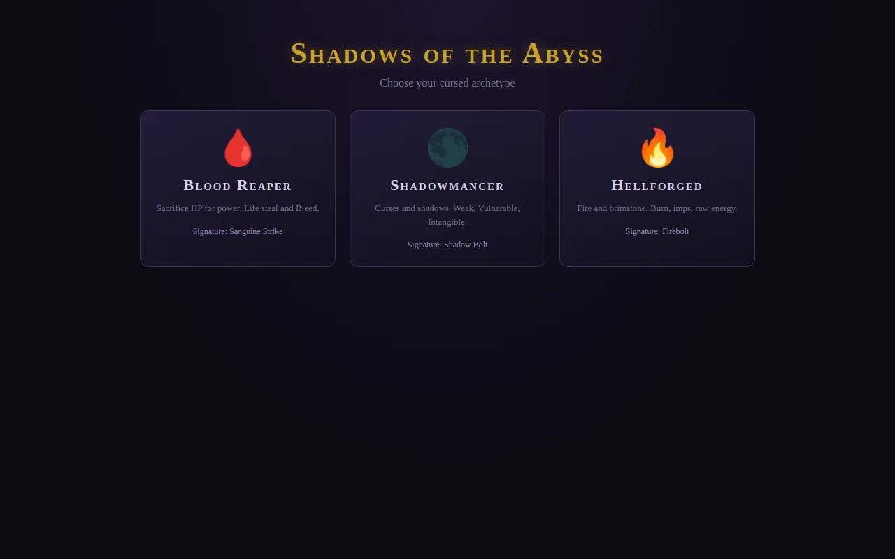 Initial view of Shadows