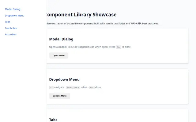 Accessible Components screenshot