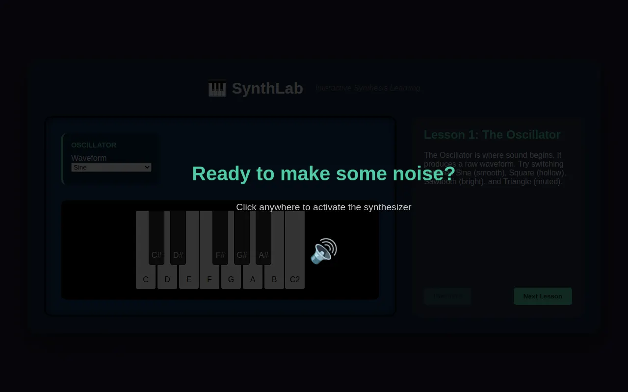 Initial view of TutSynth
