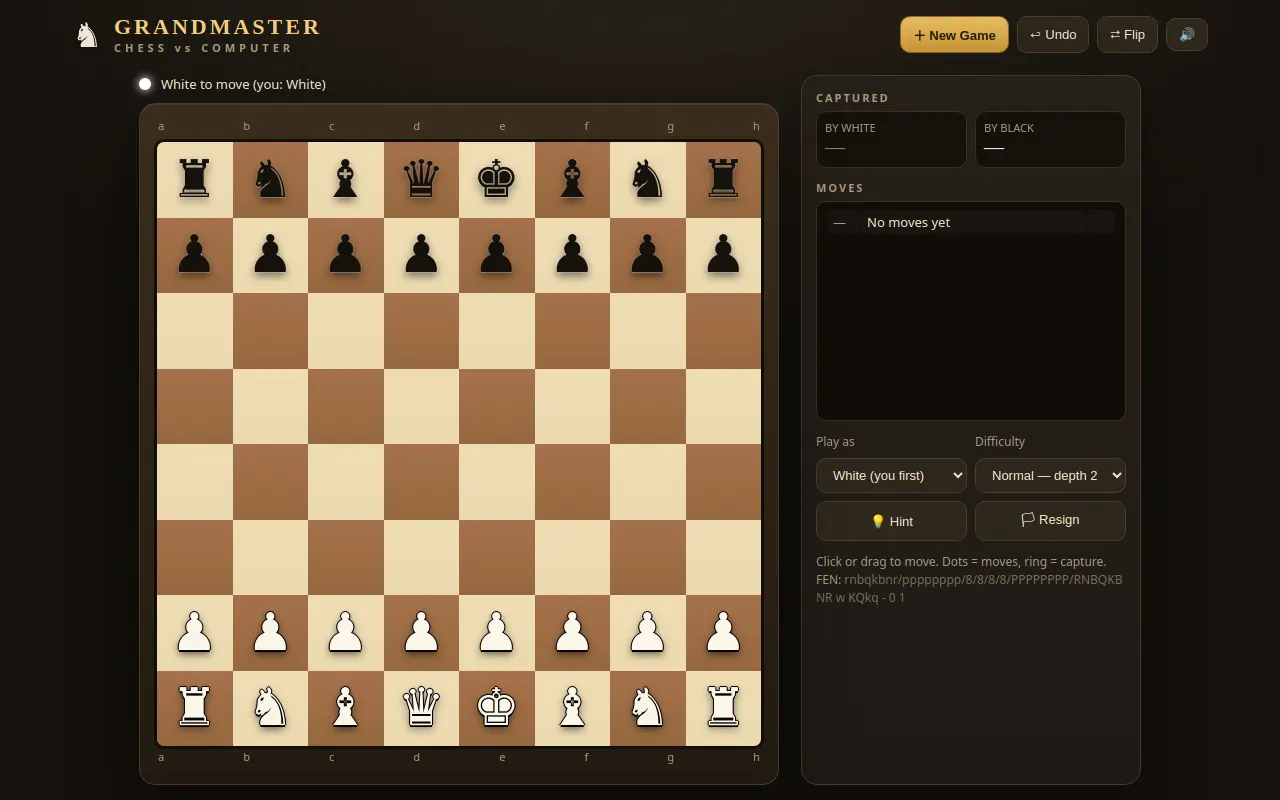 Initial view of Chess