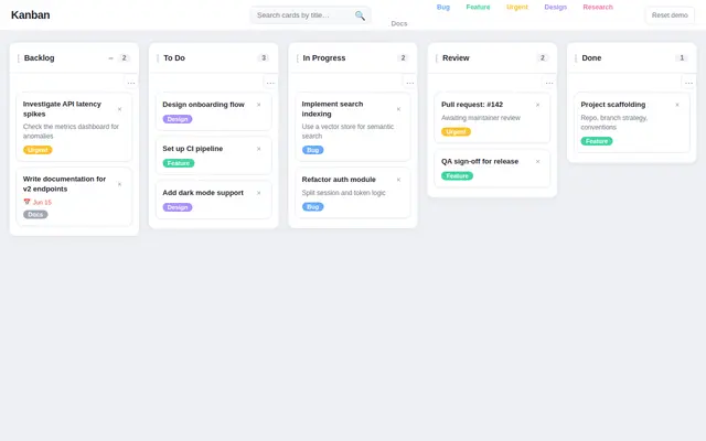 Kanban screenshot
