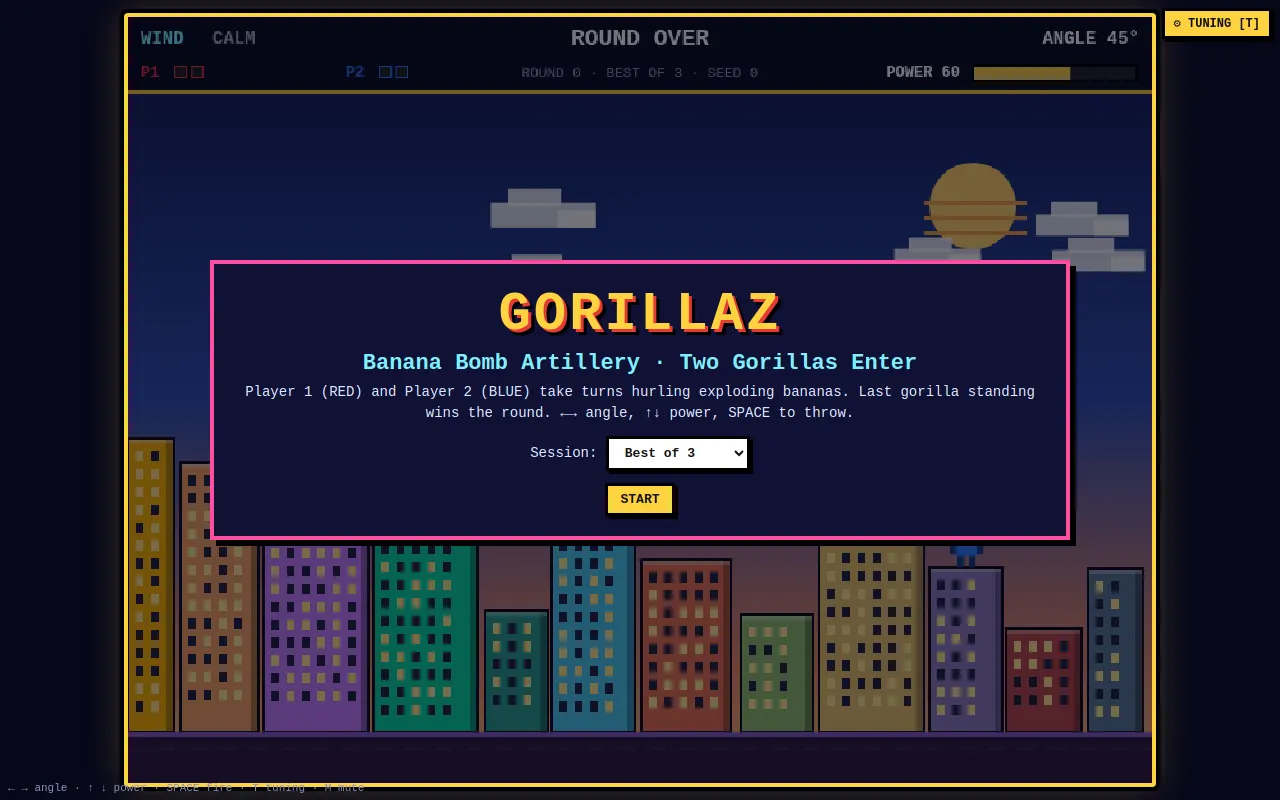 Initial view of Gorillaz