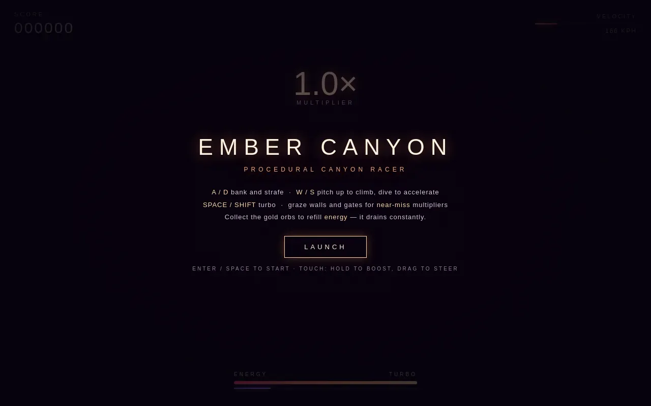 Initial view of Canyon Run