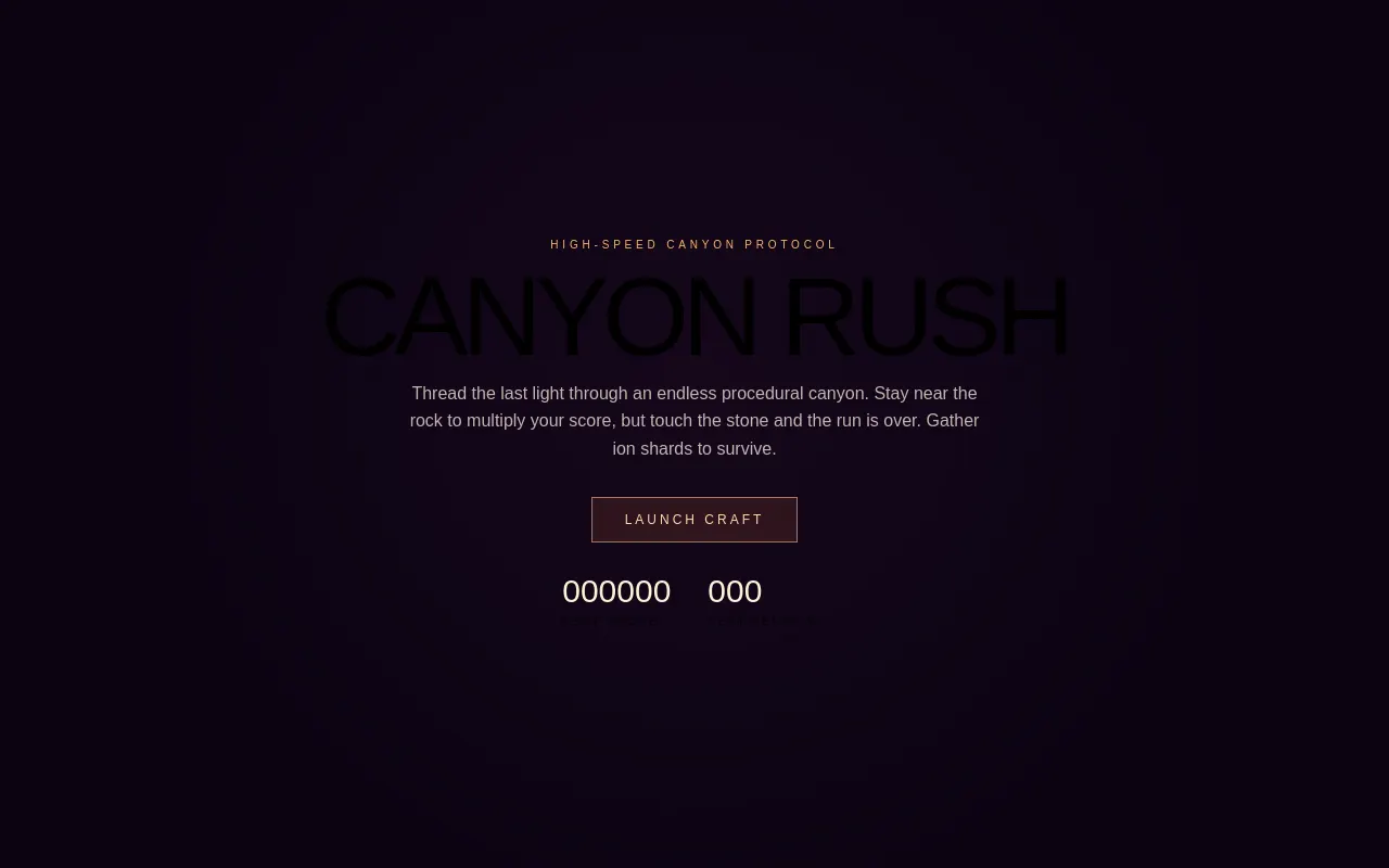 Initial view of Canyon Run
