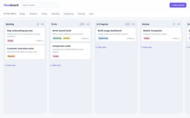 Kanban screenshot