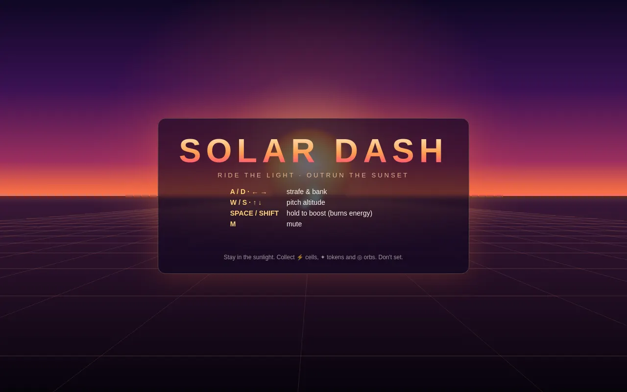 Initial view of Race the Sun