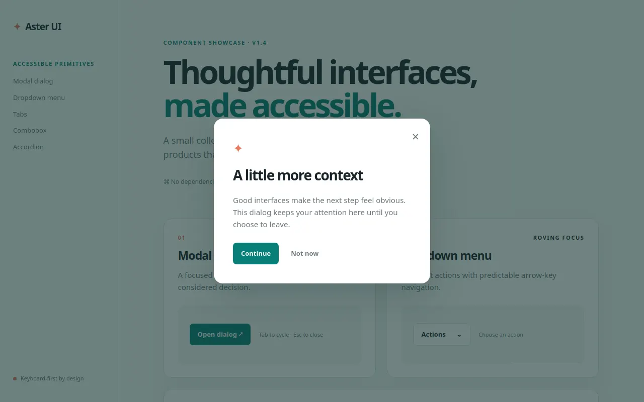 Initial view of Accessible Components
