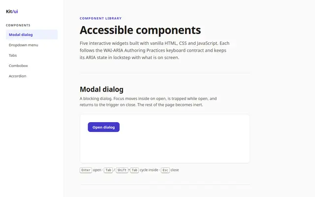 Accessible Components screenshot