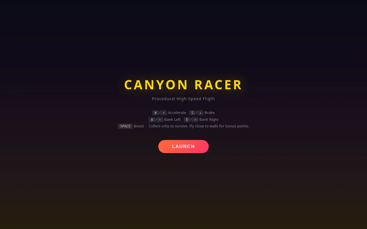 Initial view of Canyon Run