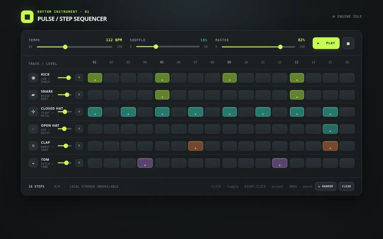 Initial view of Sequencer